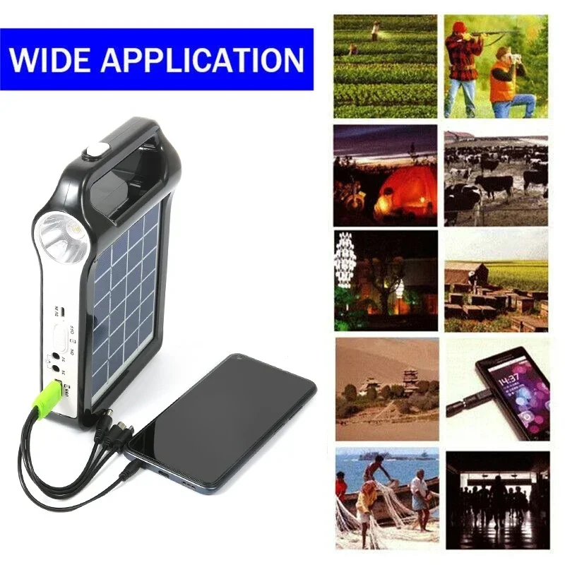 USB Recharge 6V Energy Solar Panel Power Storage System Kit Emergency Camping With Lighting Portable Home Solar Energy Outdoor