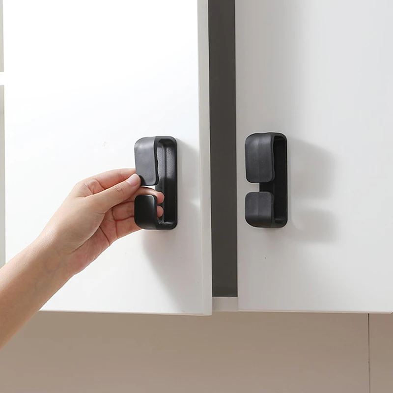2PCS Self Adhesive Window Cabinet Drawer Handles Wardrobe Door Knob Auxliary Device No Drill Sliding Door Organizer