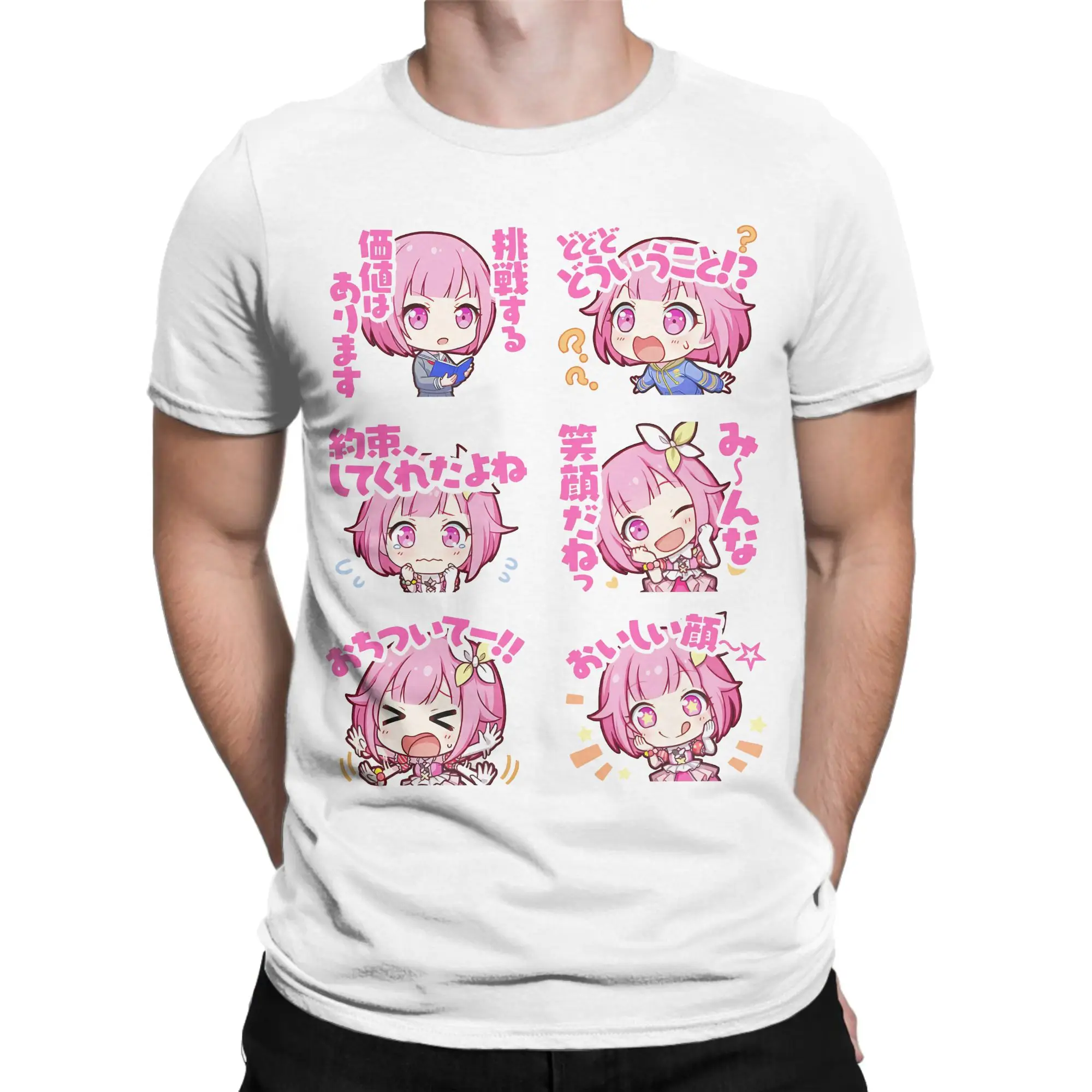 Men Women T-Shirt Emu Otori Vintage 100% Cotton Tee Shirt Short Sleeve Singer Anime T Shirt Round Neck Clothing Original