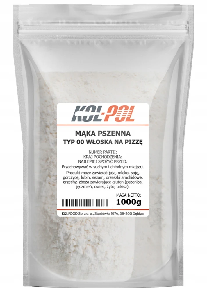 Zdjęcie 5: MĄKA PSZENNA TYP 00 1kg Na pizzę Włoska do ciasta naturalna jakość Kol-Pol