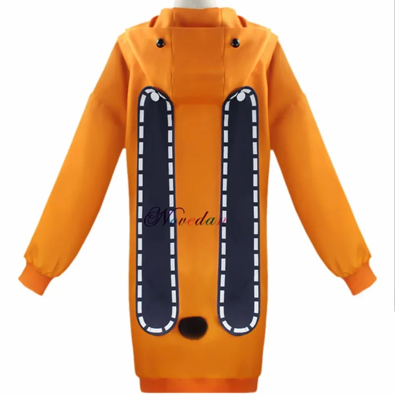 أزياء أنيمي كاكيغوري التأثيرية الرونية يوموزوكي التأثيرية للفتيات والنساء رونا برتقالية مع قلنسوة وسحاب معطف شعر مستعار مجموعة كاملة