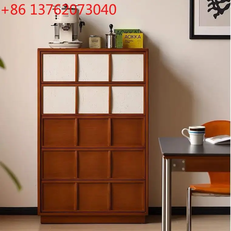 

Скандинавский шкаф из массива дерева в антикварном стиле для небольшой квартиры, напольный шкаф для хранения вещей в спальне