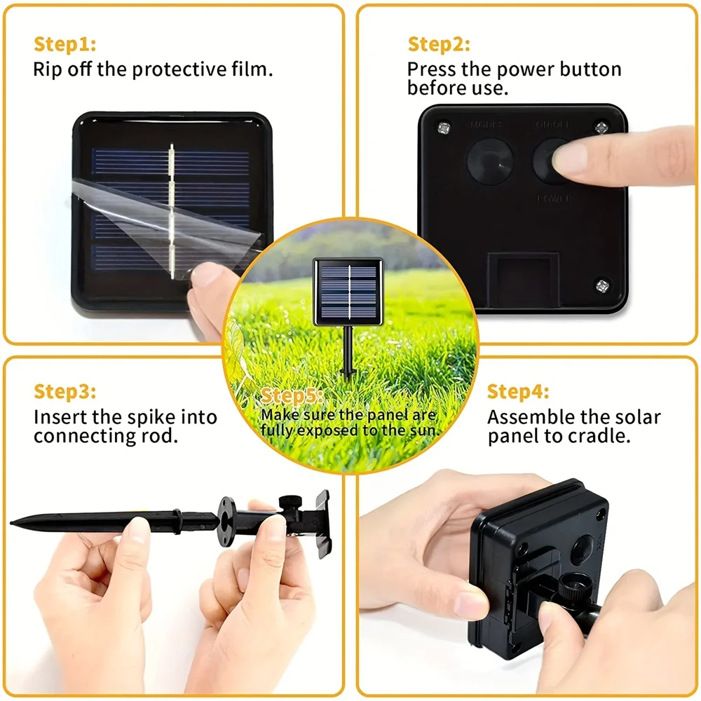 8-Mode Solar String Light Color Light String luce lampeggiante atmosfera esterna luce prato cortile decorazione luce