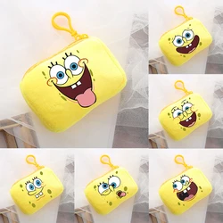 Nowe pluszowe portmonetki Spongebob Kawaii nadruk kreskówkowy torby do przechowywania śliczne chłopcy dziewczęta kwadratowa mini torebka prezenty urodzinowe dla dzieci