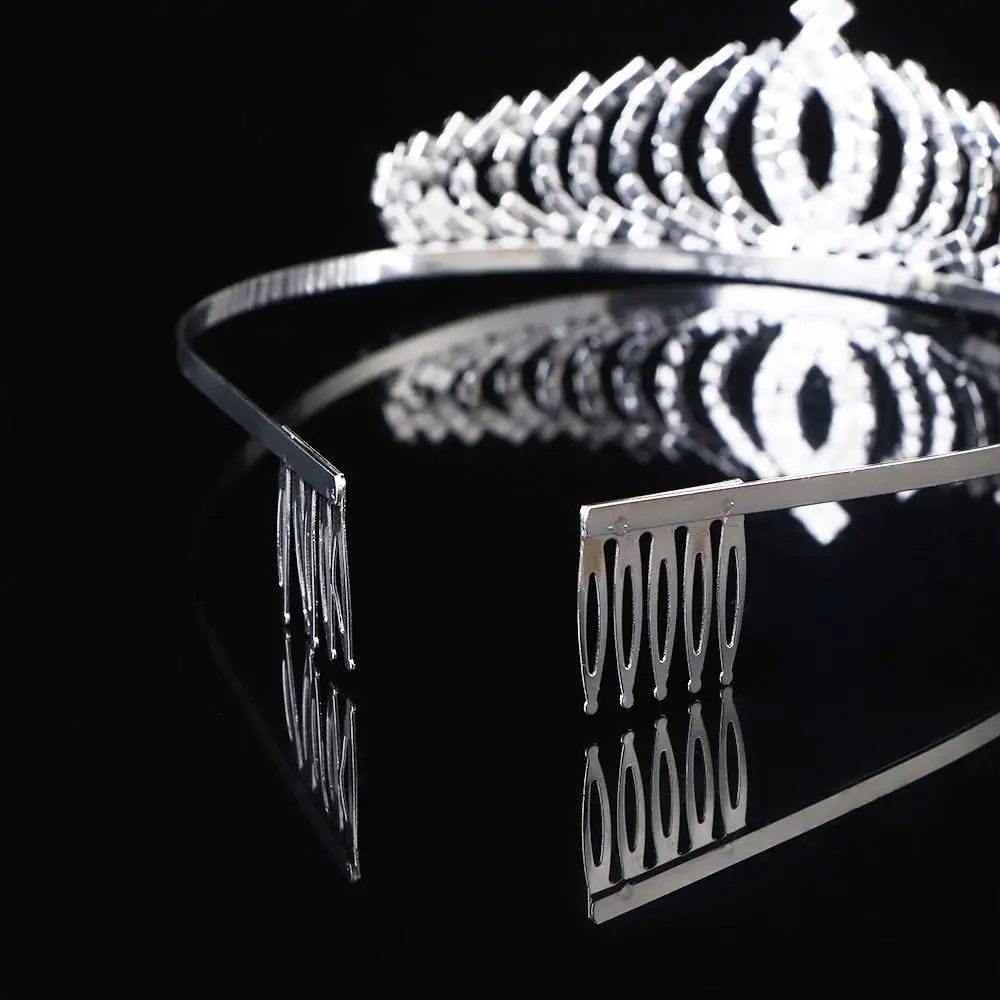 

Высококачественная диадема-ободок для волос с гребнем, украшенная стразами, в стиле королевской невесты/принцессы