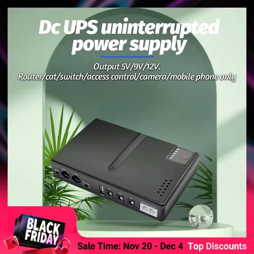 Imagen 1 del producto UPS de emergencia 5V-24V salida CC ajustable cargador 0.6A-2A sin diseño de baterías 18650 para enrutador CCTV enchufe de la UE entrada de AC85-265V