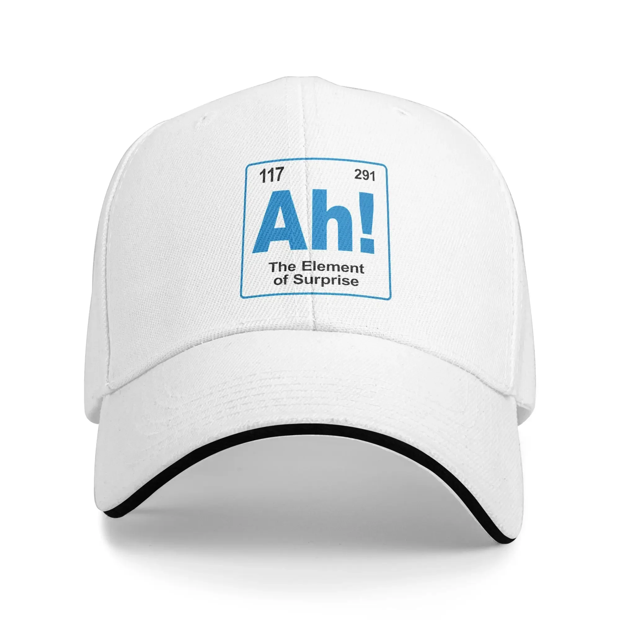 Men Women Chemistry Joke The Element Of Surprise Sandwich Cap , Outdoor Baseball Cap Polyester Sun Caps Adjustable Golf Hats