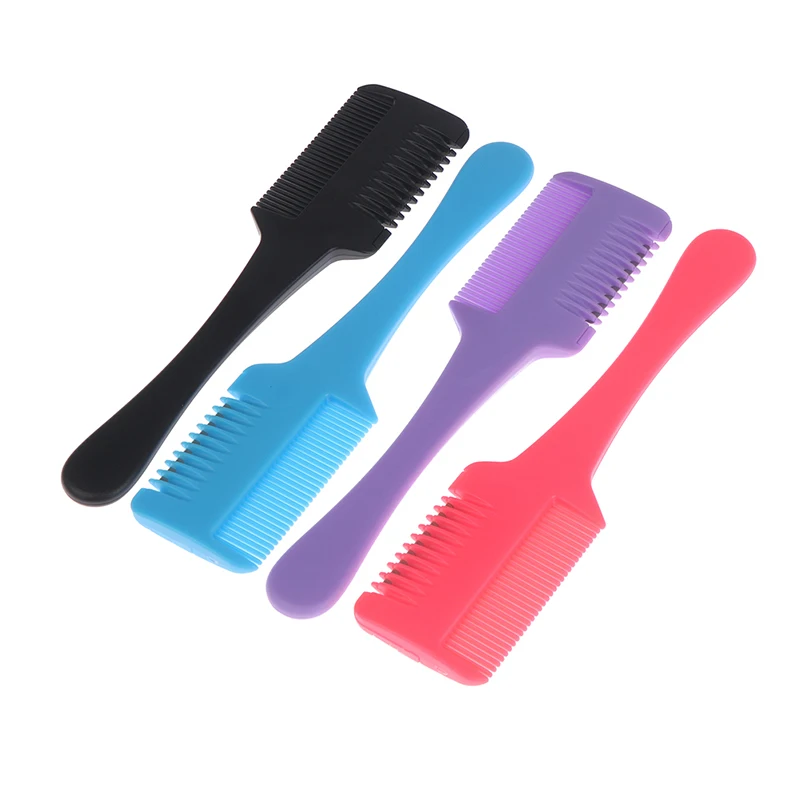 1 Pc Multicolor Hair Cut Barber Styling Scissor Razor Magic Blade Combs Hairdressing Tool Kit Double-Sided Knife Hair Scissors