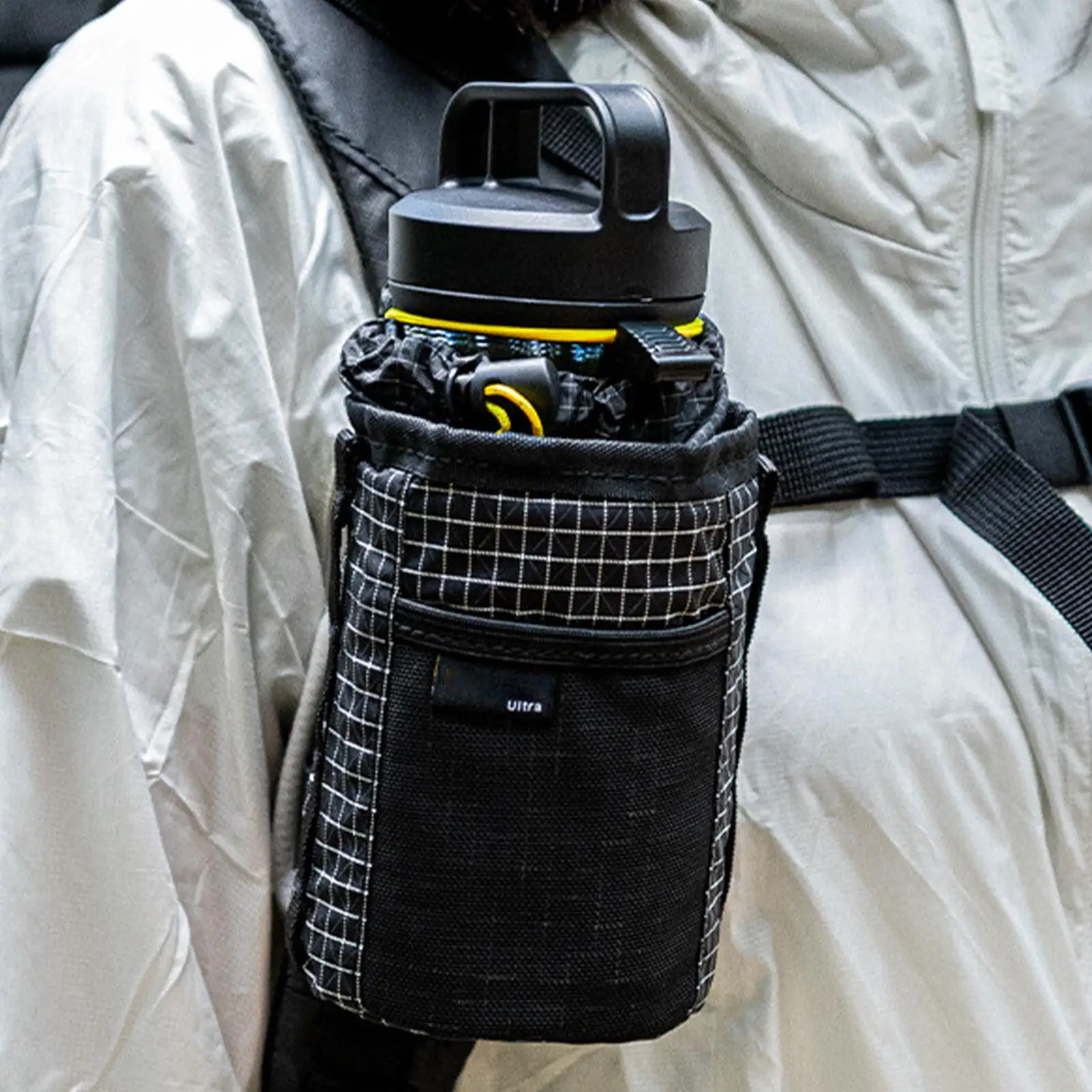 

Рукав для бутылки с водой для рюкзака, слинг-переноска с расширяемыми ремнями, поясная сумка для бутылки для пеших прогулок, тренажерного зала, бега, школы, путешествий