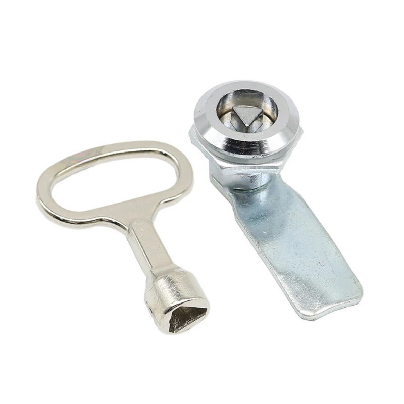 Triangle Key Cam Lock, Cabinet Tongue Lock, Quarter Turn Latch Lock for Electric Box, Cabinet, Toolbox & Distribution Cabinet