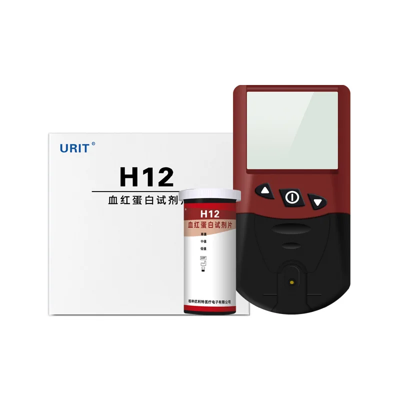 URIT-analizador de hemoglobina H12, Kit de prueba de medición de anemia, tiras de prueba, lancetas, verificación médica Hb, hemoglobinómetro de dedo portátil