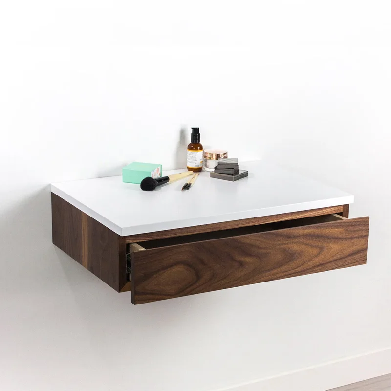 

Scandinavian Wall-Mounted Floating Nightstand Modern Space-Saving Furniture Compact Bedside Desk Hanging Storage Cabinet