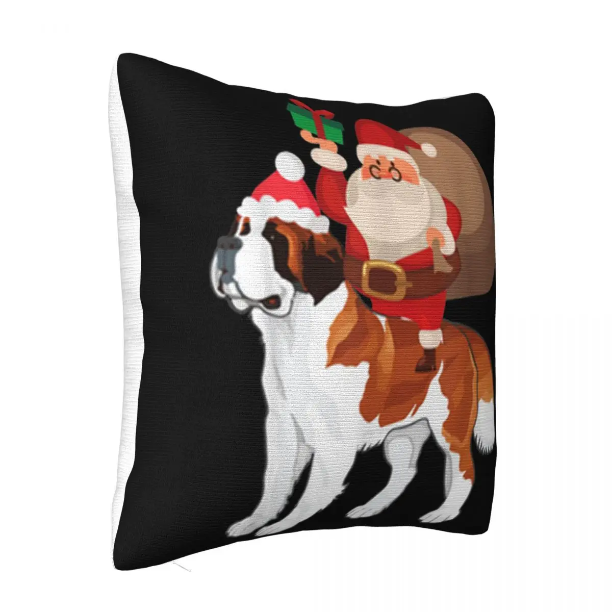 Awesome Santa Riding St Bernard Christmas Pajama Gift Streetwear Classic Vacation Wholesale Pillow Case