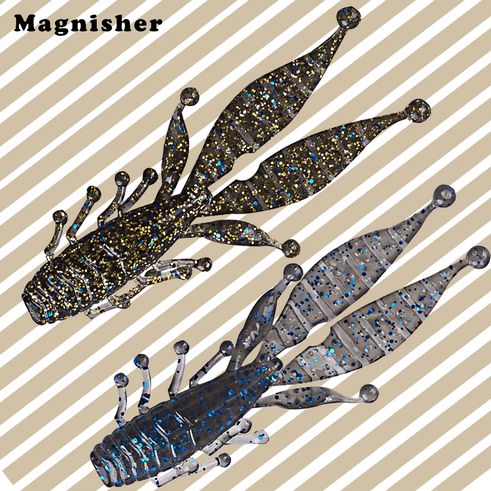 Magnisher 8 teile/beutel Silikon köder 9cm 5,9g Weich köder Garnelen geruch mit Salz Craw künstliche Fisch köder Jig Wobbler Pesca