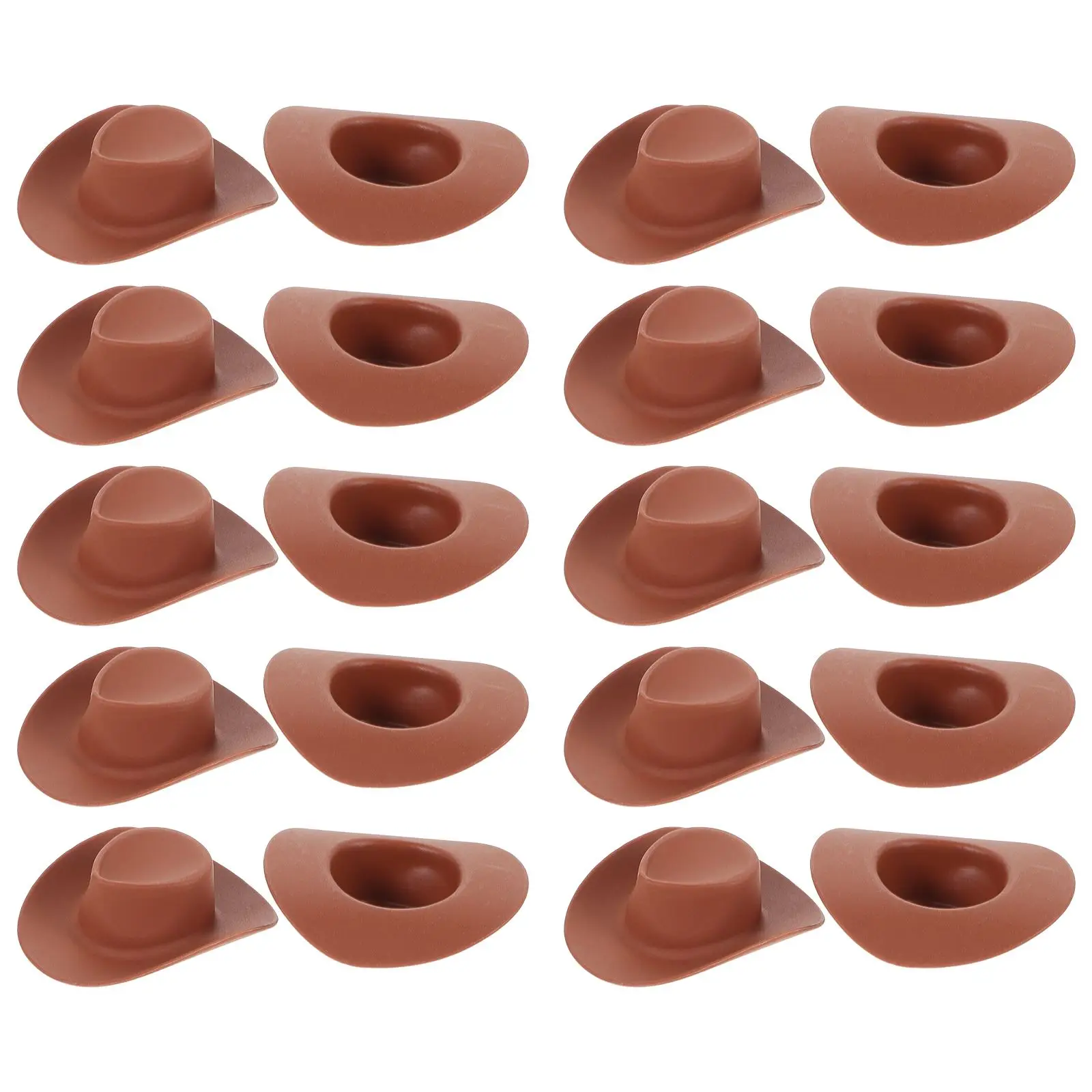 

20Pcs Dollhouse Western Cowboy Hat Miniature Plastic Hat Mini Mini Toys Cowboy Hat For Dolls Decoration Accessories