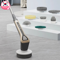 Electric Cleaning Brush Head Adjustable Removable Wireless Convenient Brush Telescopic Handle Handheld Replaceable Cleaning Tool