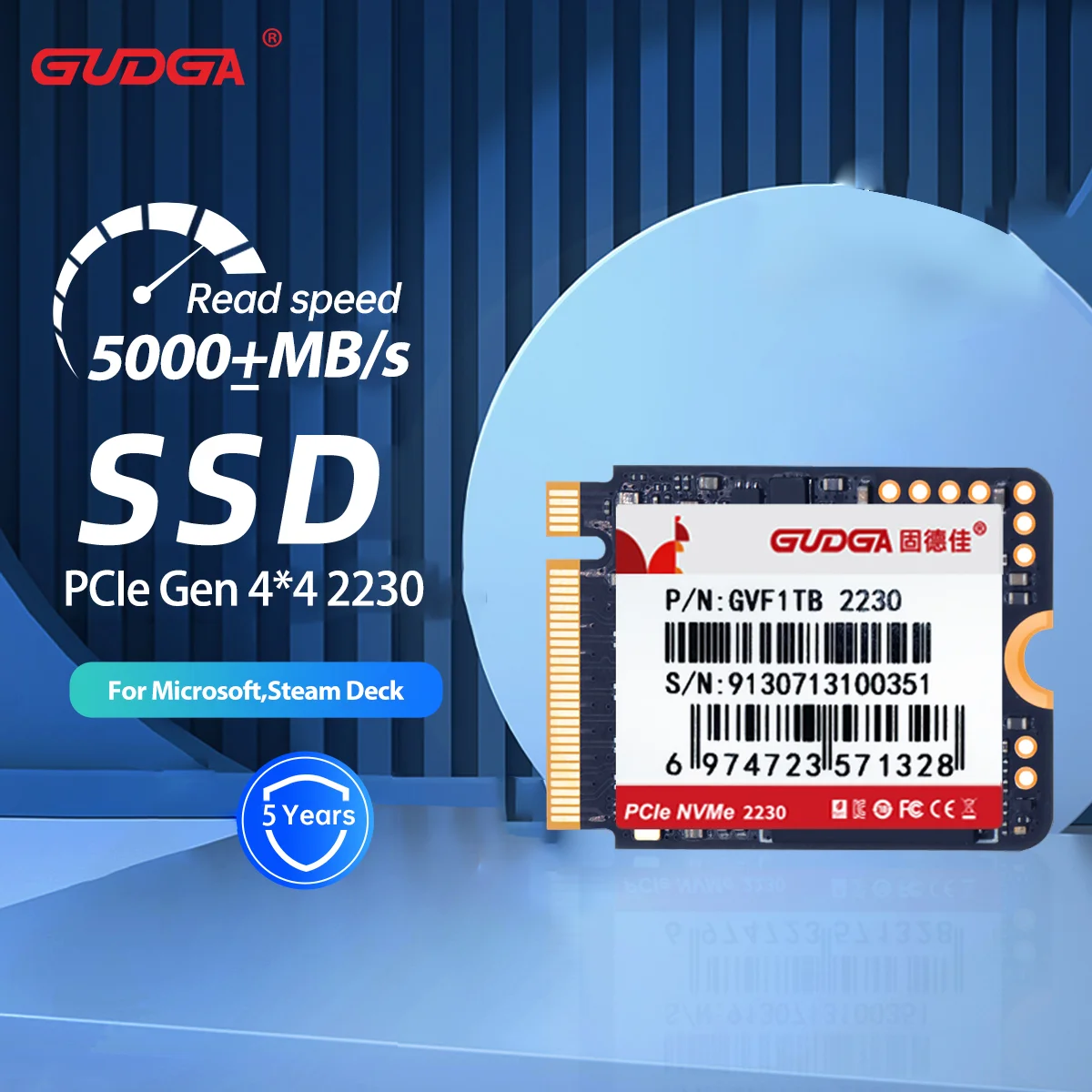 

GUDGA Nvme 2230 M.2 NVMe PCIe 4,0 SSD PCIe Gen4 x4 Ssd M2 4,0 для Steam Deck Mini PC Microsoft Surface3 4 Pro Lenovo DELL