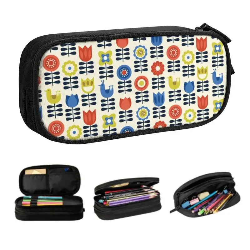 

Custom Flowers Orla Kiely Pencil Cases Boys Gilrs Large Storage Abstract Scandinavian Pencil Bag Pouch Students Stationery