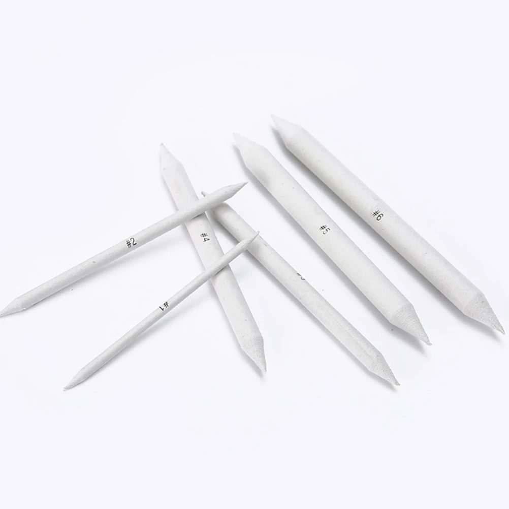 2 Sets Blending Stumps Drawing Tools Correction Pen Rice Paper Pencil White Sketch Rub Supplies Long Lasting Use For