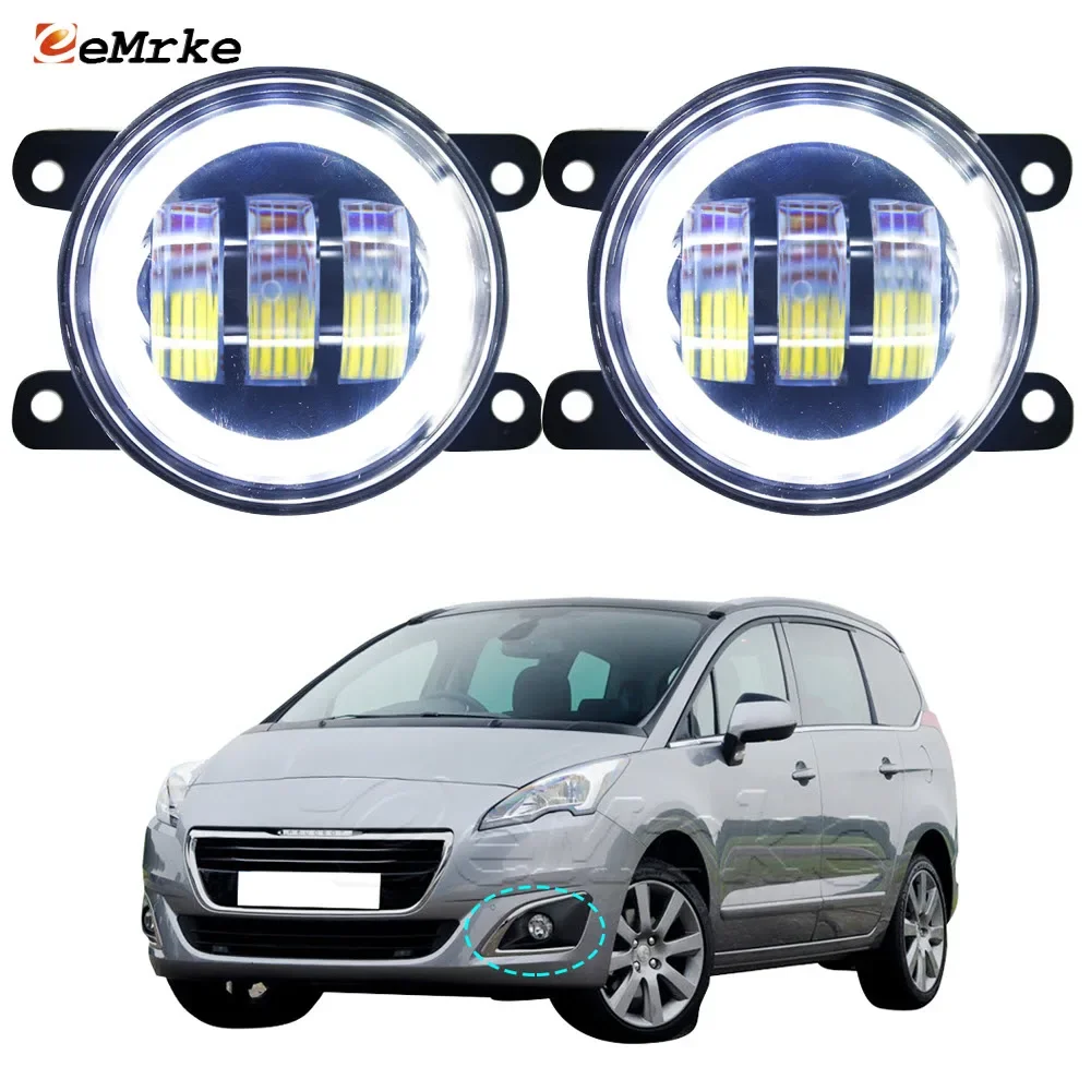 

Car Fog Light Assembly 30W Lens With Led Angel Eye DRL Ring + Yellow Turn Signal Lights For Peugeot 5008 0U_ 0E_ T8 2009-2016