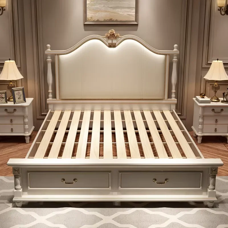 Nordic Queen Size Modern Bedroom Bed Frame Master Cute Salon King Bed Frame Luxury Princess Letto Matrimoniale Room Furniture