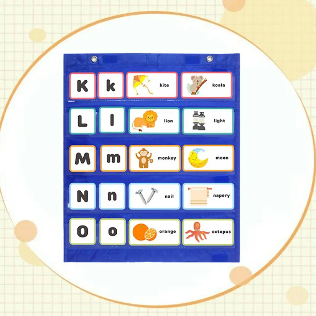 Classroom Pocket Chart for Homeschool Teaching Supplies Heavy Duty PVC Material with Cards for Kids Activities