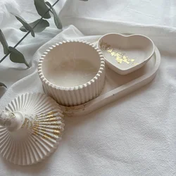 Cylindrical Storage Jar Mould Silicone Mould Storage Box Coaster Tray Plaster Concrete Mould Flowerpot Mould