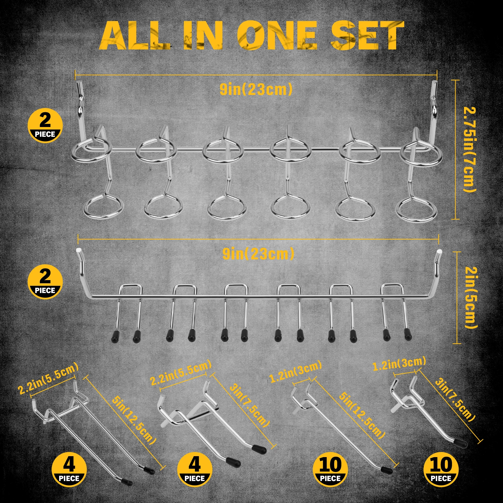 ELEAD 297 Pcs Pegboard Hooks, Wall Mount Peg Board Accessories with Bins for Garage & Craft Room