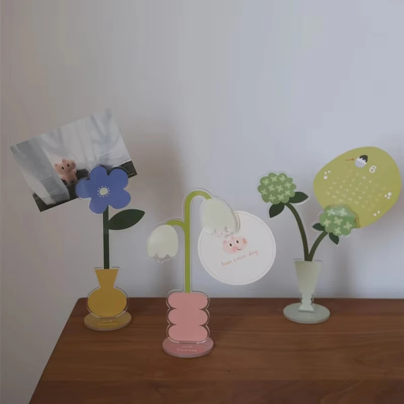CuteLife Nordic Acrylic Flower Display Photo Holder Home Decoration Accessories Picture Holder