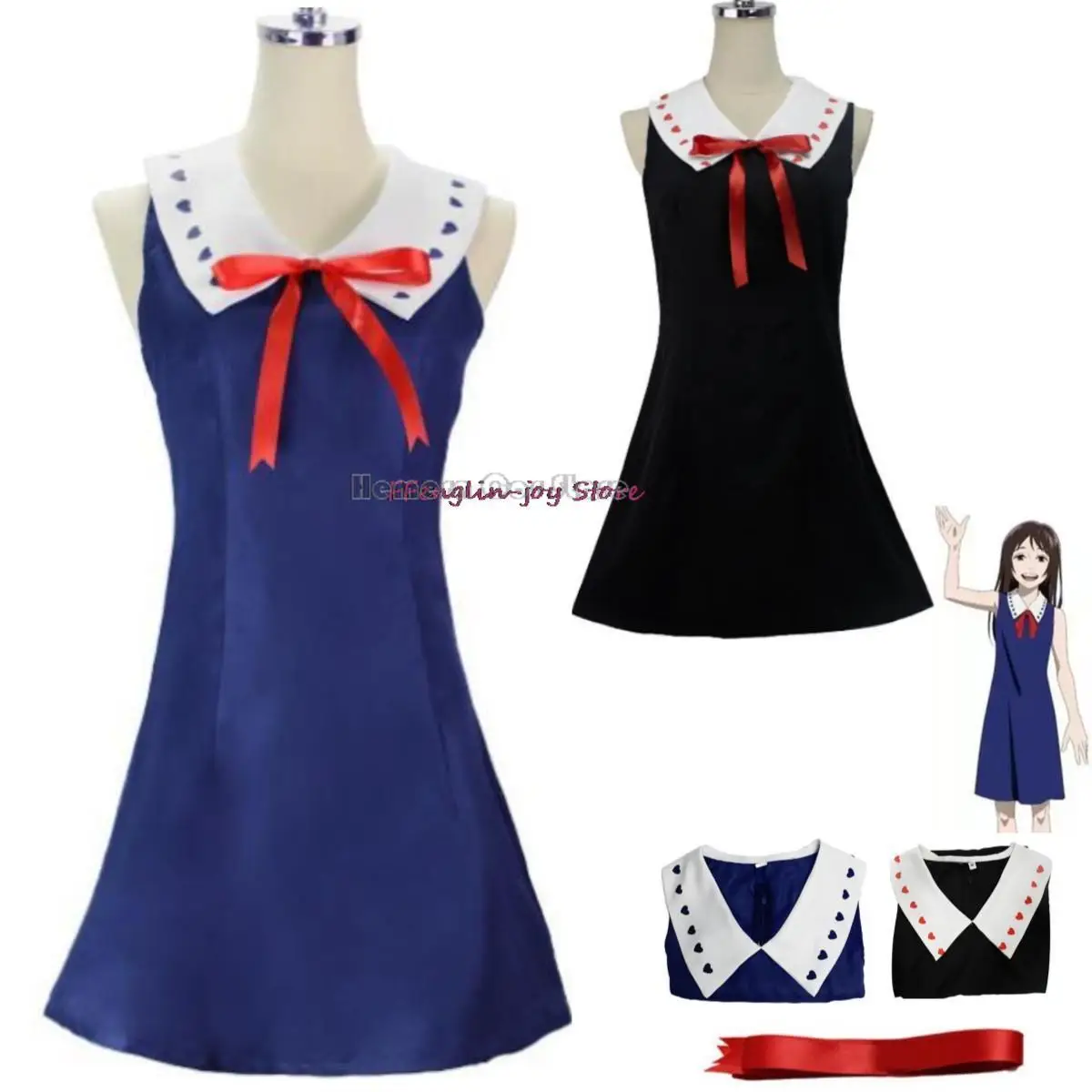 JJK Orimoto Rika Anime Cosplay Costume Cursed Queen Black Blue Sleeveless Dress Woman Sexy Kawaii Party Suit