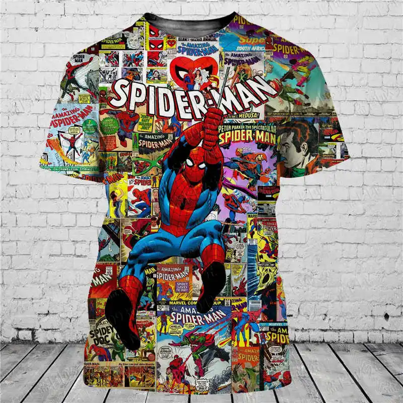 Spider-Man Klassiek 3d Print Ademende Disney T-Shirt Mannen Vrouwen Korte Mouw Casual Zomer Casual Streetwear T-Tops