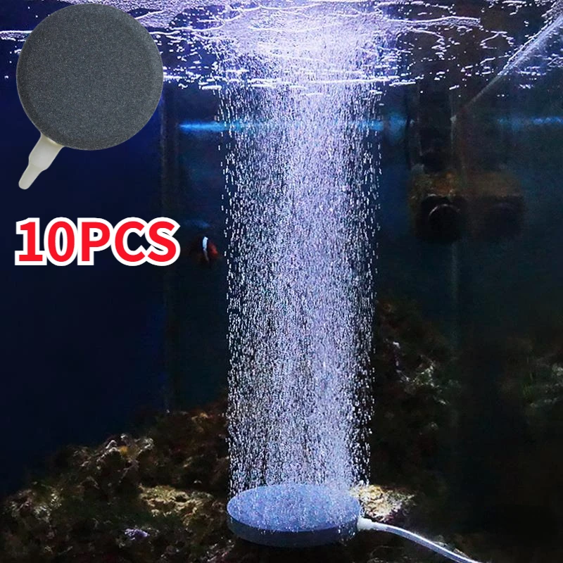 10PCS 40mm Air Bubble Stone Aquarium Aerator Pond Pump Air Stone Bubble Disk Aquarium Air Pump Hydroponic Oxygen Plate