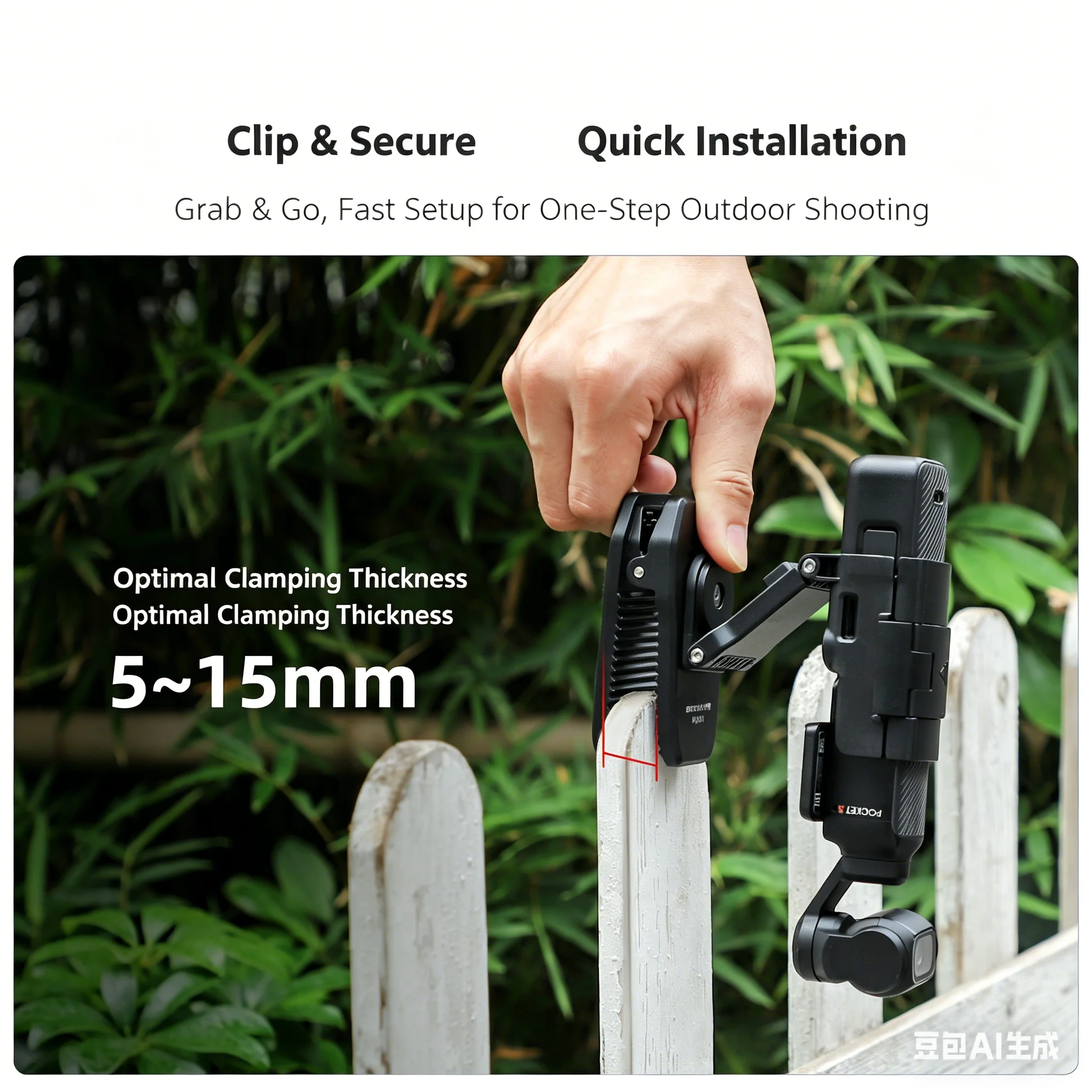 Sunnylife Backpack Clip For Osmo Pocket 4P/4/3 Stretchable Rotatable Magnetic Stand Action Camera Board Clamp Mount Accessories