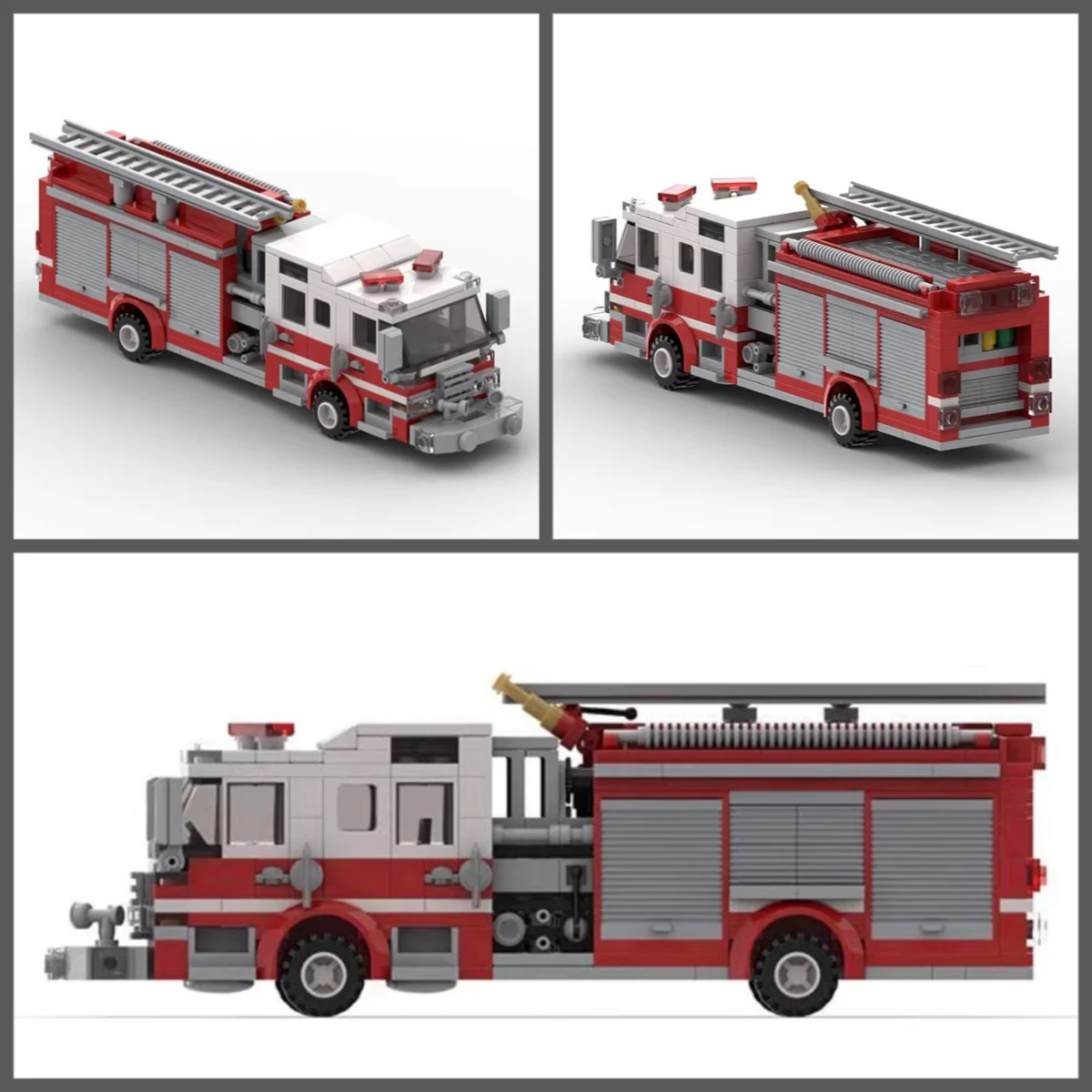 

Creative American City Fire Pump Truck Model DIY Children's Educational Assembly Building Block MOC Toys Birthday Gift Ornament