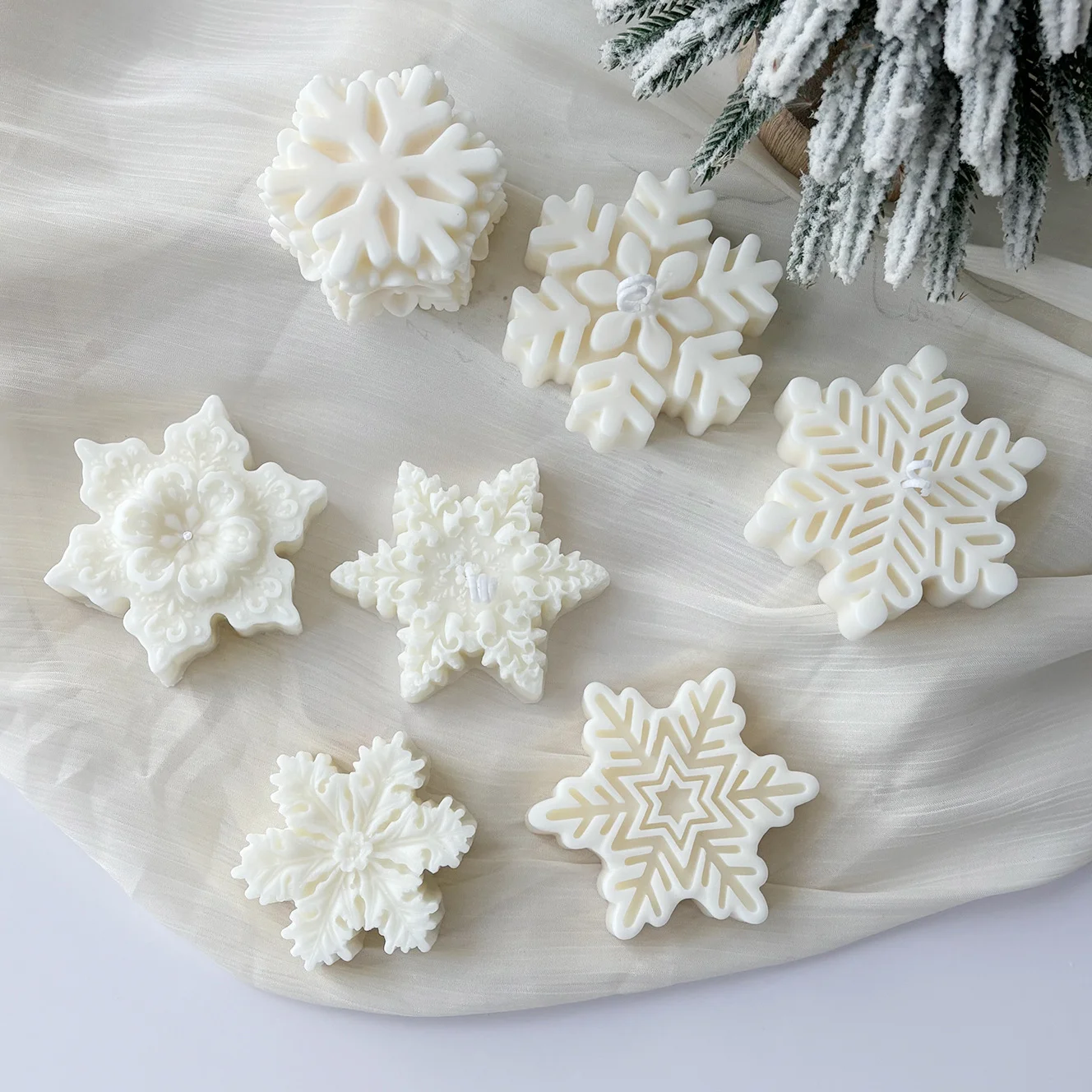 1Pc Christmas Snowflake Scente - Home Fragrance Vanilla Scented Candle 评论和价格