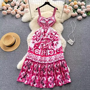 Female with V RED BLUE AND WHITE CLOTHING SPACK CINTA HOLIDAY MAXI DRESS SUMMER FLORAL TRAIN BOOK LOVE LONG 8 Main Sales Long Blue Dress - №2