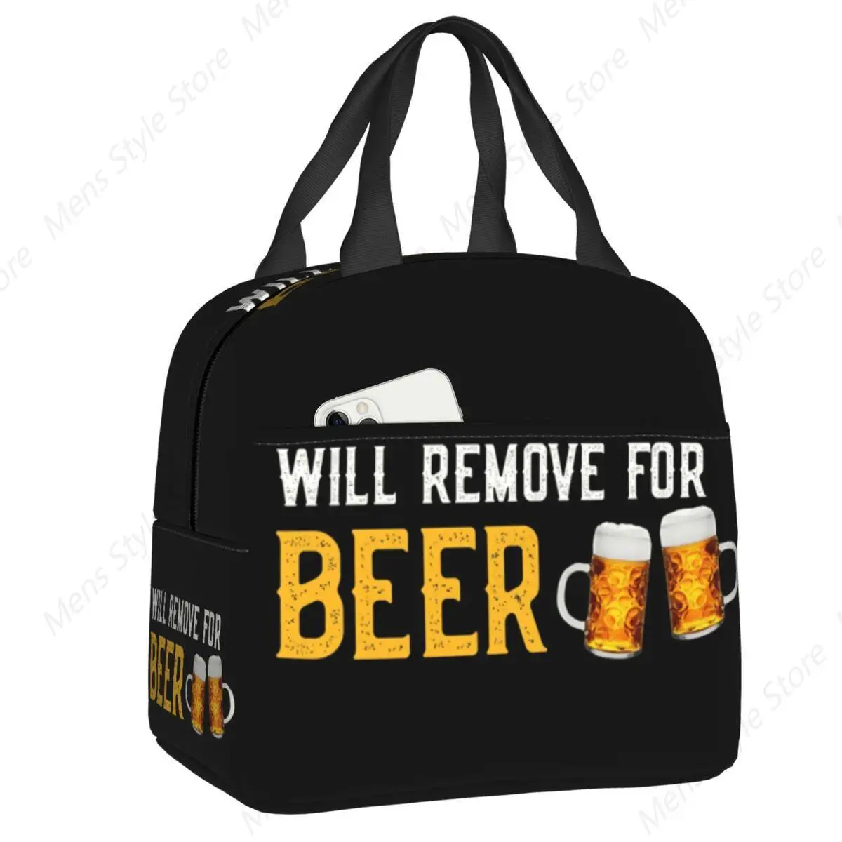 Will Remove For Beer Lunch Bag Women Warm Cooler Thermal Insulated Lunch Box for Student School Work Picnic Food Tote Bags