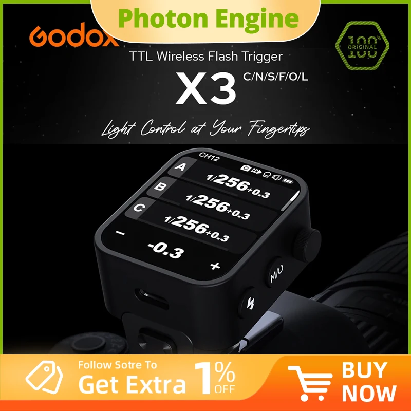 

Беспроводной триггер для вспышек Godox X3 (предзаказ) 2.4G HSS с быстрой зарядкой и OLED-экраном для Canon, Nikon, Sony, Fujifilm