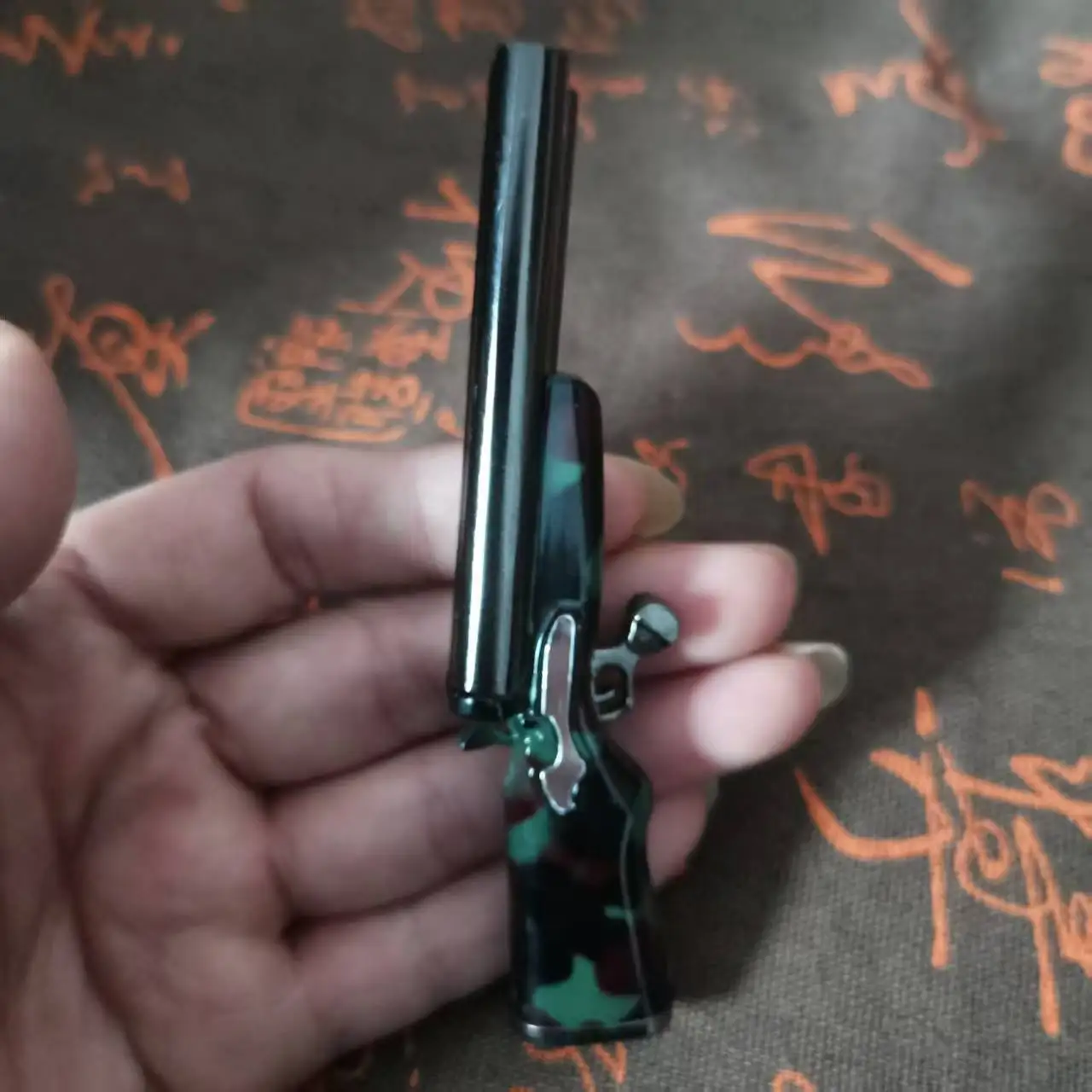 Metal Mini Gun Dual Fire Butane Gas Lighter Press Ignition Open Flame Smoking Accessories Gifts For Men Dropshipping Suppliers
