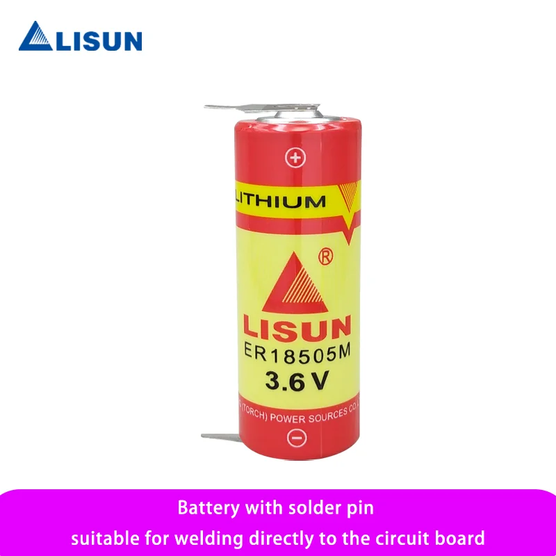 

LISUN ER18505M with Welding Foot Disposable Lithium Battery 3.6V Intelligent Water Meter Industrial Control PLC instrumet
