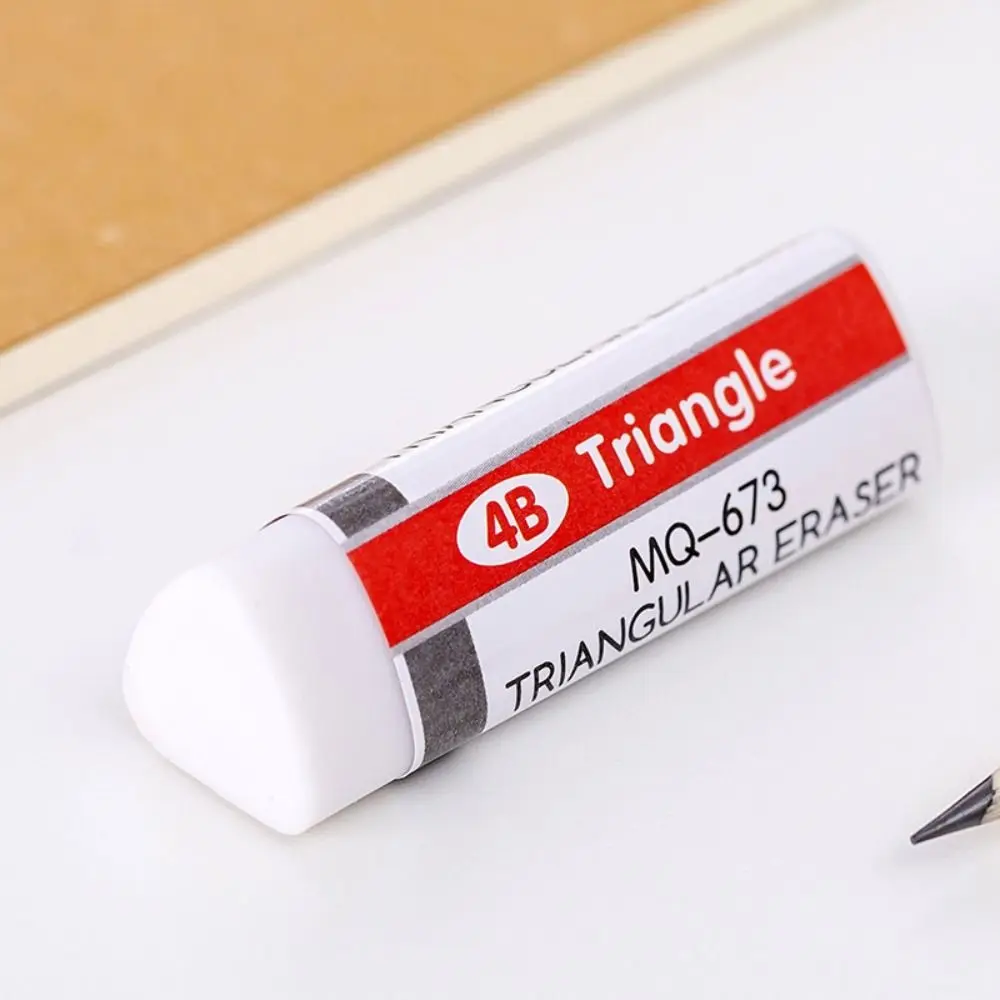 

School Supplies Soft and Clean 4B Erasers Sketching Art Black White Triangular Eraser Rubber Long-lasting Pencil Eraser Students