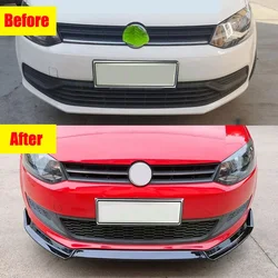 Car Front Bumper Lip For Volkswagen VW Polo 2011-2019 Black Splitter Diffuser Lip Body Kit Spoiler Bumpers Not suitable GTI