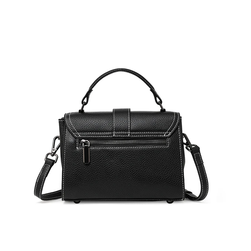Top layer cowhide women's small square bag genuine leather temperament one-shoulder slant-span fashionable and versatile handbag