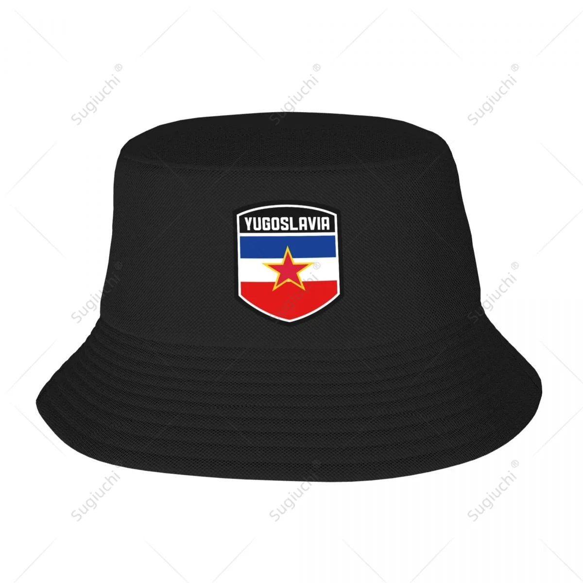 

Yugoslavia Flag Shield Bucket Hats Print Cool Fans Sun Shade Simple Classic Outdoor Summer Fisherman Caps Fishing Cap