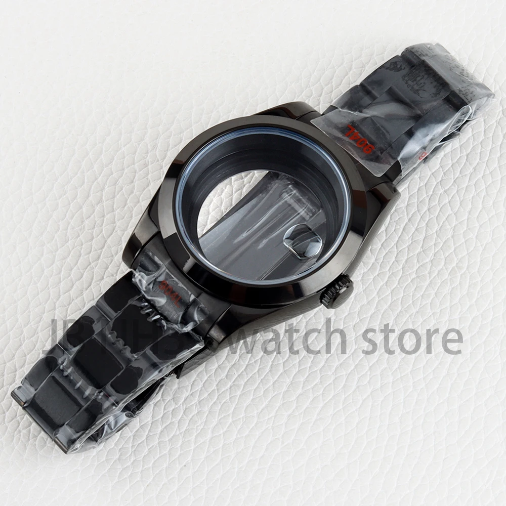

Black 36mm/39mm Watch Case For Seiko Nh35 Nh36 Movement 28.5mm Dial Stainless Steel Jubilee/Oyster Bracelet Datejust Case