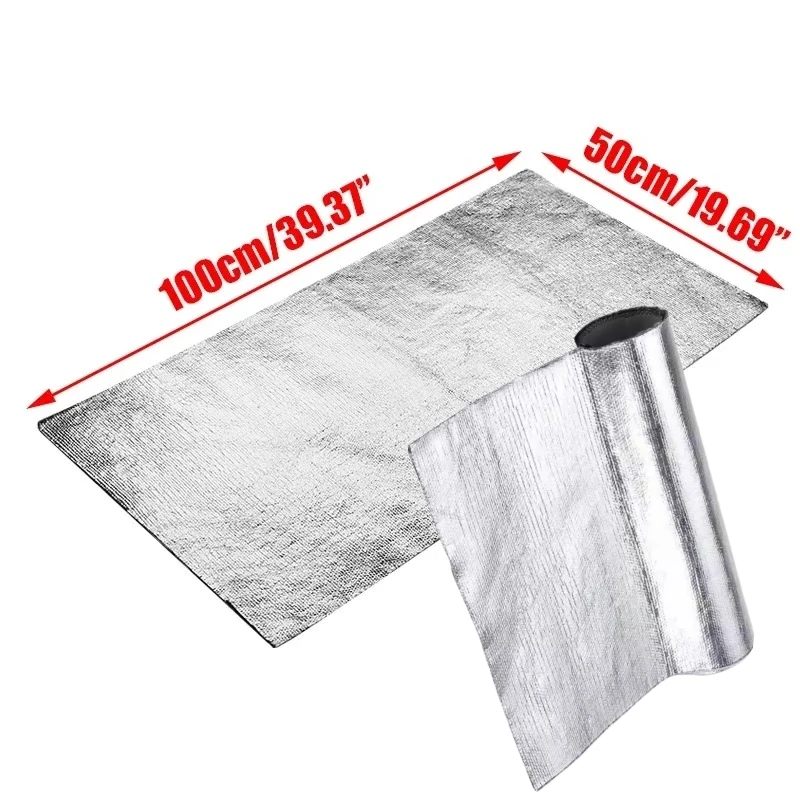

Motorcycle Film Mat 50x100cm Car Heat Protection Pad Film Heat Shield Insulation Hood Sound Deadener Protective