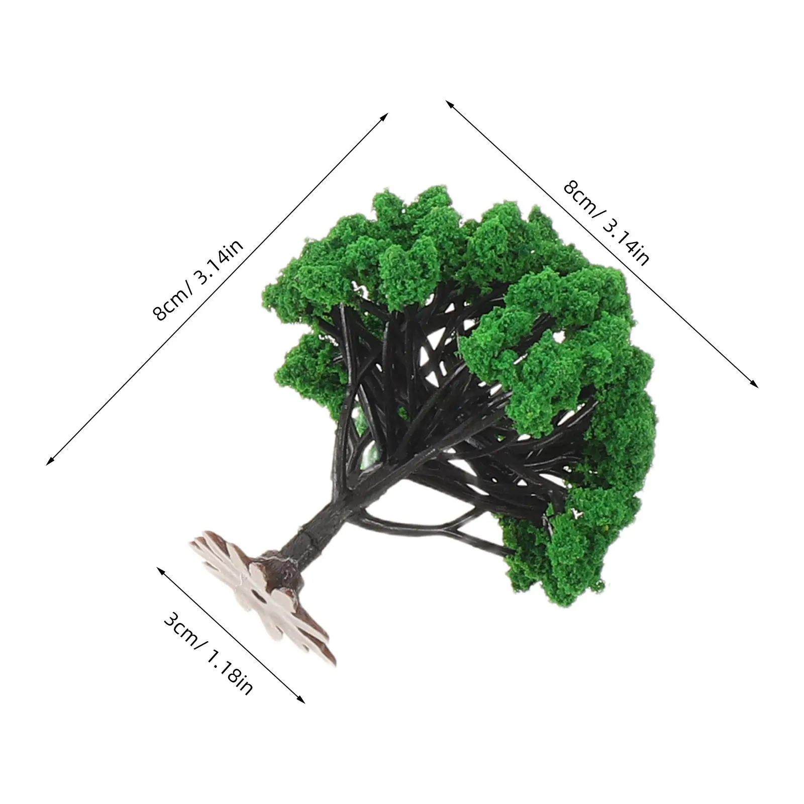 6Pcs Artificial Set Miniature Realistic Plastic Landscape Trees for Diorama Sand Table Railway Train Scenery