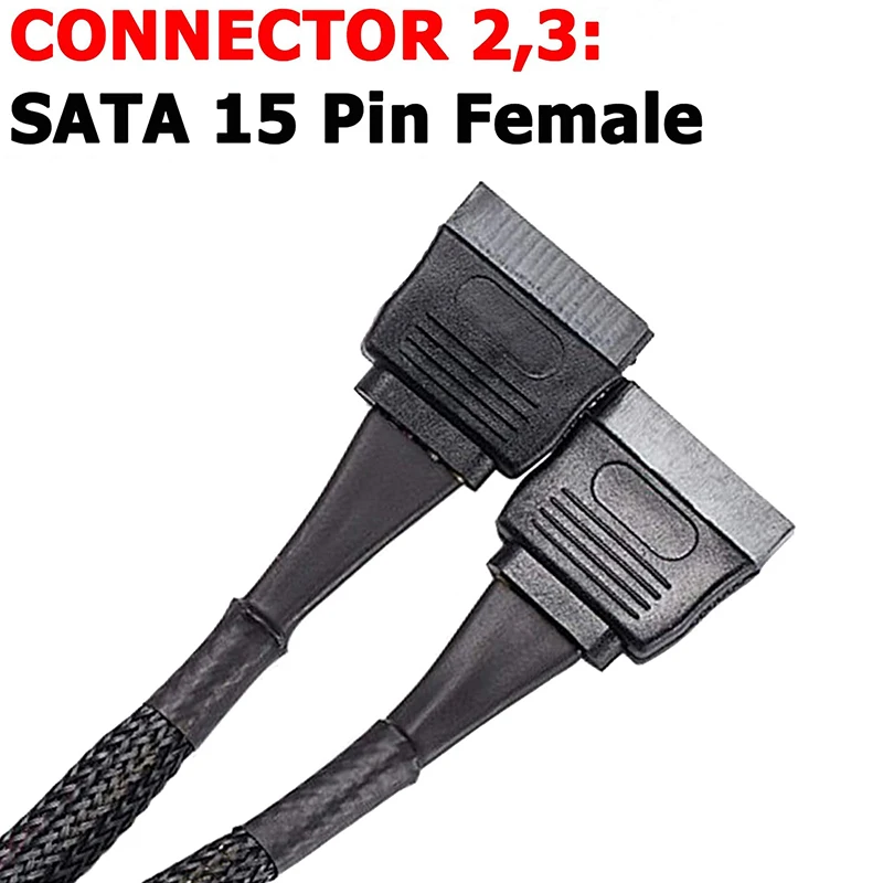 

Stable 4 Pin Male IDE Molex To Dual 15Pin Female SATA Power Splitter Converter Adapter Cable Hard Drive HDD SSD Extension Cable