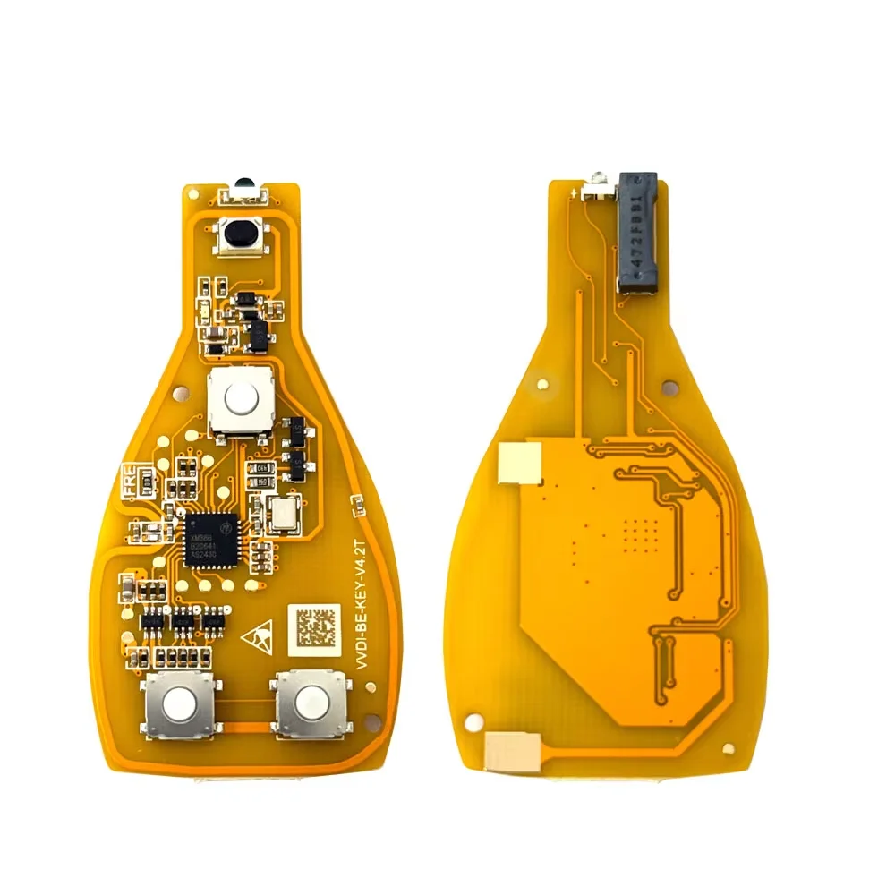No logo 5pcs Xhorse VVDI BE Key Pro 3/4 Button Remote Car Key for Mercedes Benz V4.2 yellow Improved Version Smart 315MHz/433MHz