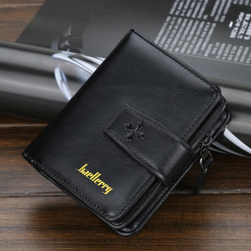 Trendige Herren-Geldbörse mit Schnalle, kurze Geldbörse im schlichten Street-Style, modisches Herren-Accessoire mit mehreren Kartenfächern, multifunktionale Herren-Geldbörse mit großem Fassungsvermögen. – Detail 20